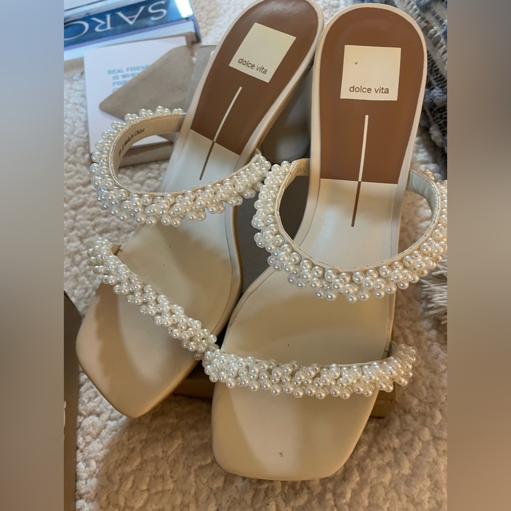 Dolce Vita White Pearl Heels